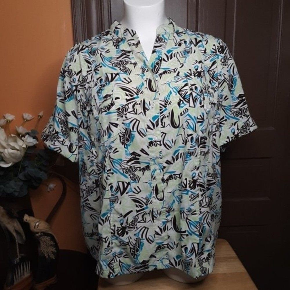 Maggie Barnes Top Button Down Shirt size 26/28W